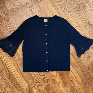 Anne Klein Lace Bell Sleeve Cardigan